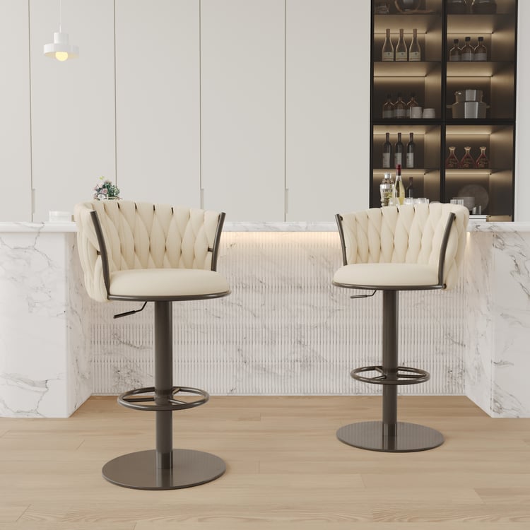 Nalupatio Lot de 2 tabourets de bar modernes réglables en similicuir