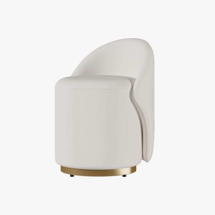 White Butterfly Backrest Makeup Stool – Wrought Iron & Leather, Dressing Chair
