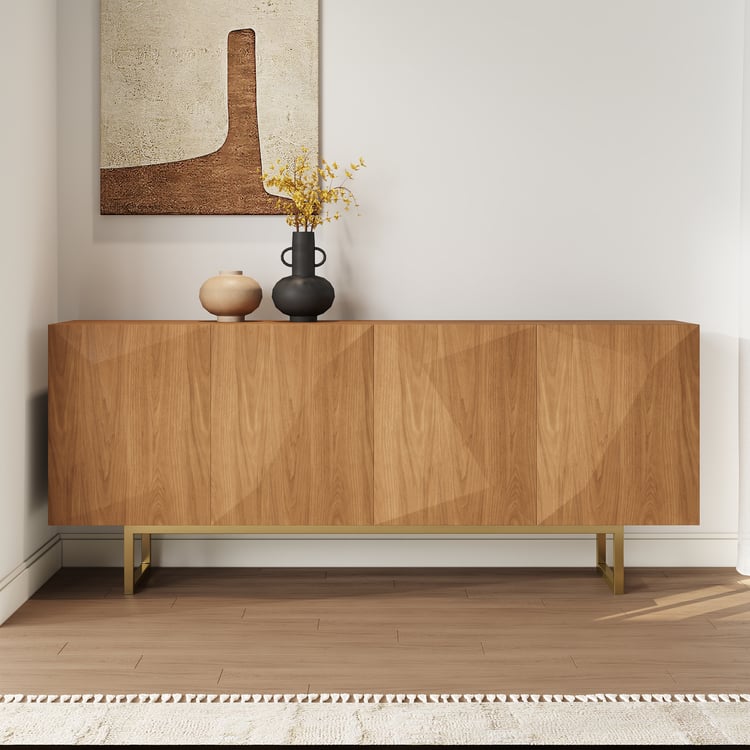 Armoire de cuisine moderne naturelle et jaune de 1800 mm avec étagères réglables