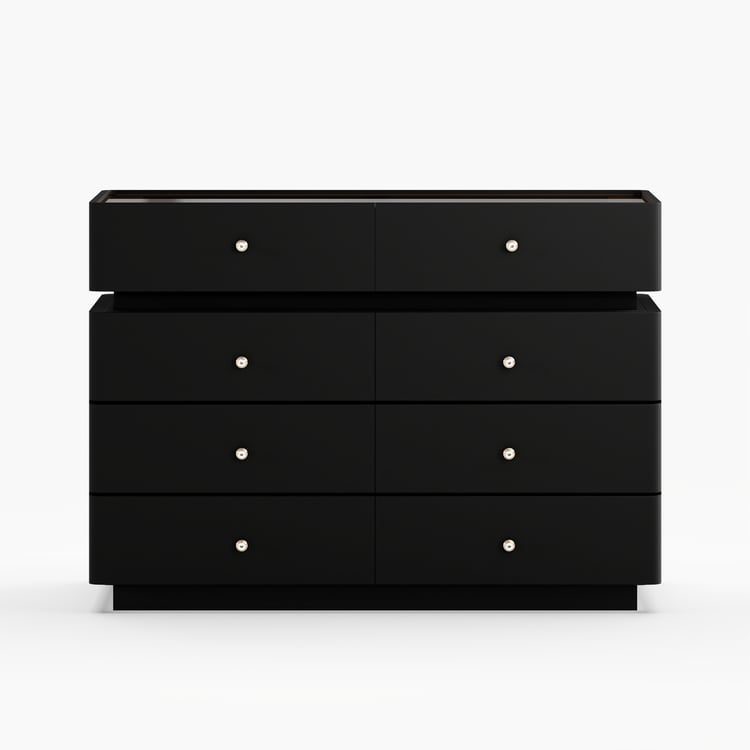 47" Glass Top Walk-in Closet Island 8-Drawer Dresser with LightHomary