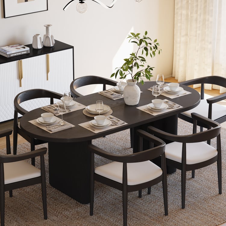 Extendable Dining Table Japandi Dining Table Black Dining Table