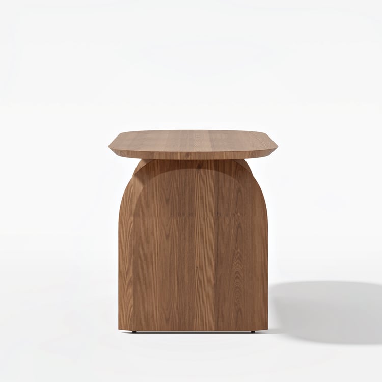 Dining Set 1500mm Japandi Style Oval Wood Dining Table Walnut with