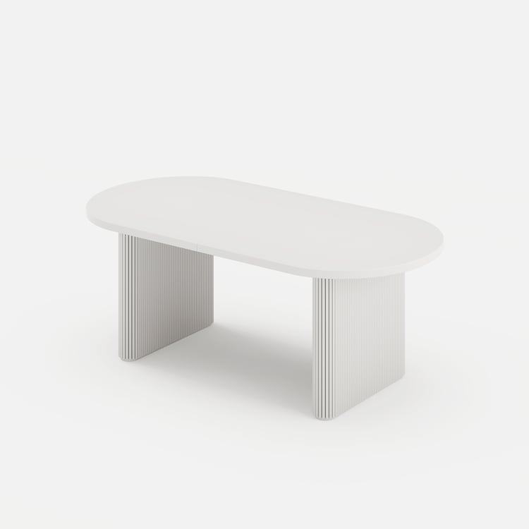 Japandi 2000mm-2400mm Oval Extendable White Dining Table & 8