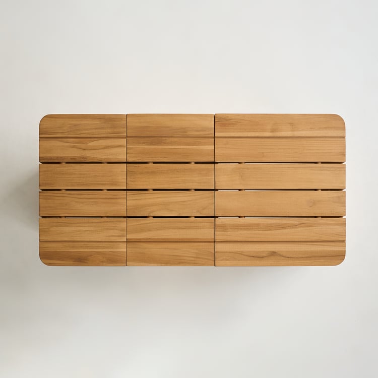 Resaro Rectangle Modular Slatted Teak Wood Outdoor Coffee Table