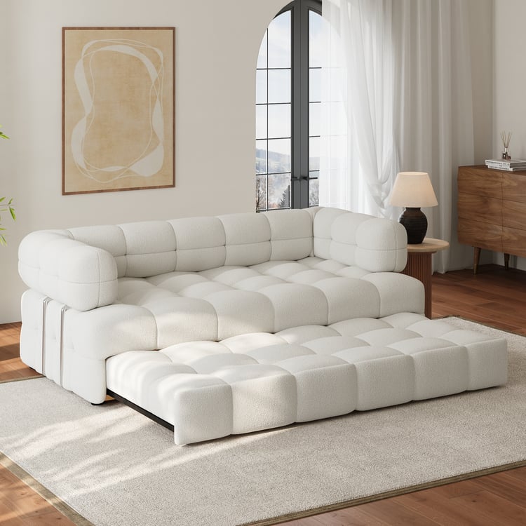 Canapé convertible bouclé 190 cm 3 places