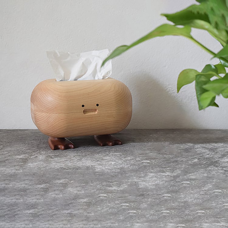 Cute Wooden Tissue Box with Decor Duck Legs｜Homary
