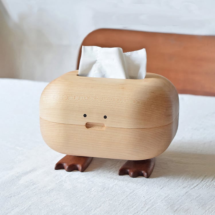 Cute Wooden Tissue Box with Decor Duck Legs｜Homary