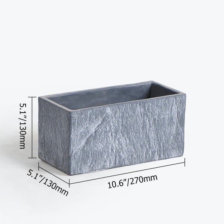 Rectangular Stone Pattern Planter Cement Flower PotHomary