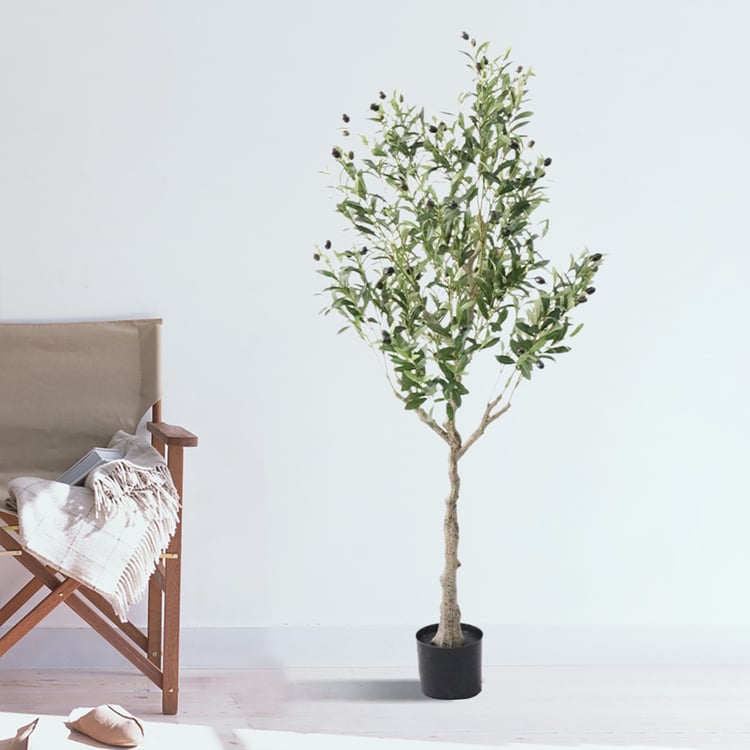 47.2" Artificial Green Olive Tree Plants Set of 2 Indoor Faux Plants｜Homary