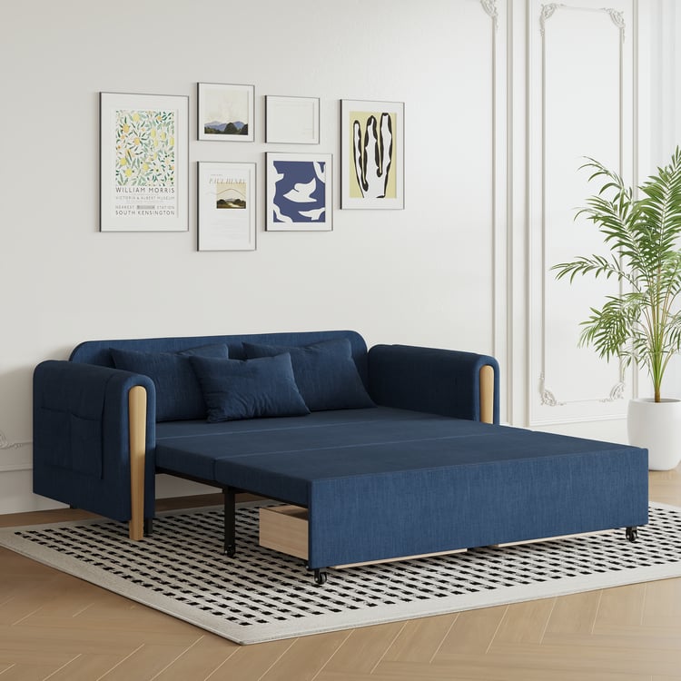 72" Full 2-Seater Linen Convertible Sleeper Sofa