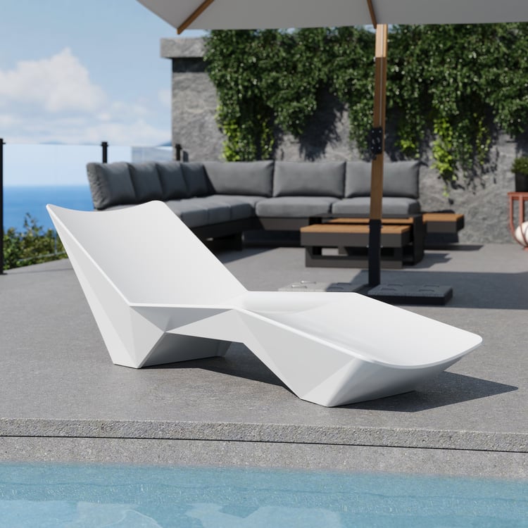 Chaise longue de piscine résistante aux intempéries pour l'extérieur