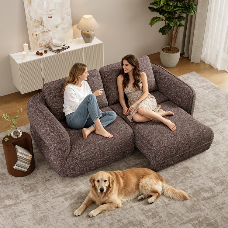 Modernes 220 cm 2-Sitzer Schlafsofa aus Chenille mit elektrischer Funktion und Fernbedienung｜Homary DE