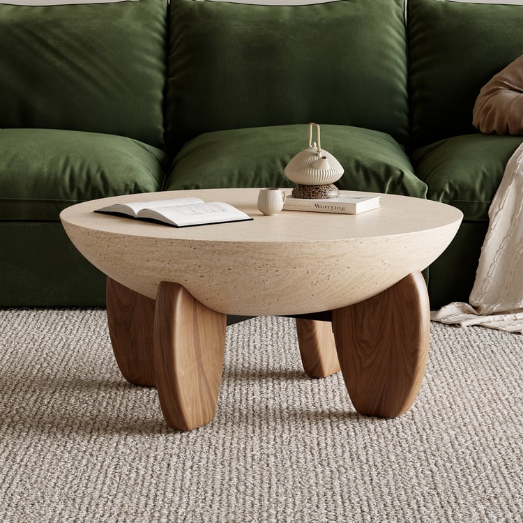 Finition:Travertin Mat & Noyer | Taille:76 cm