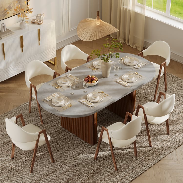 Japandi Extendable Oval Dining Table 63