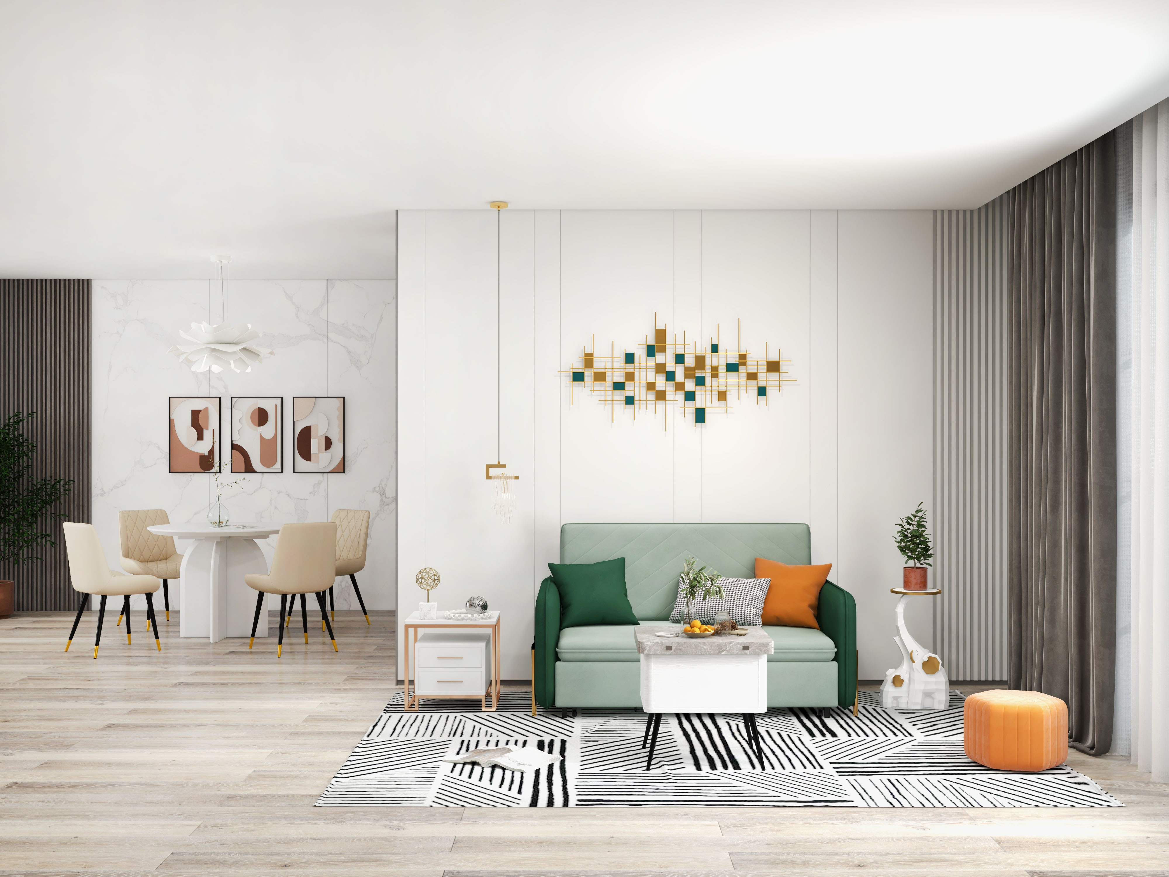 Un salon pratique de style moderne