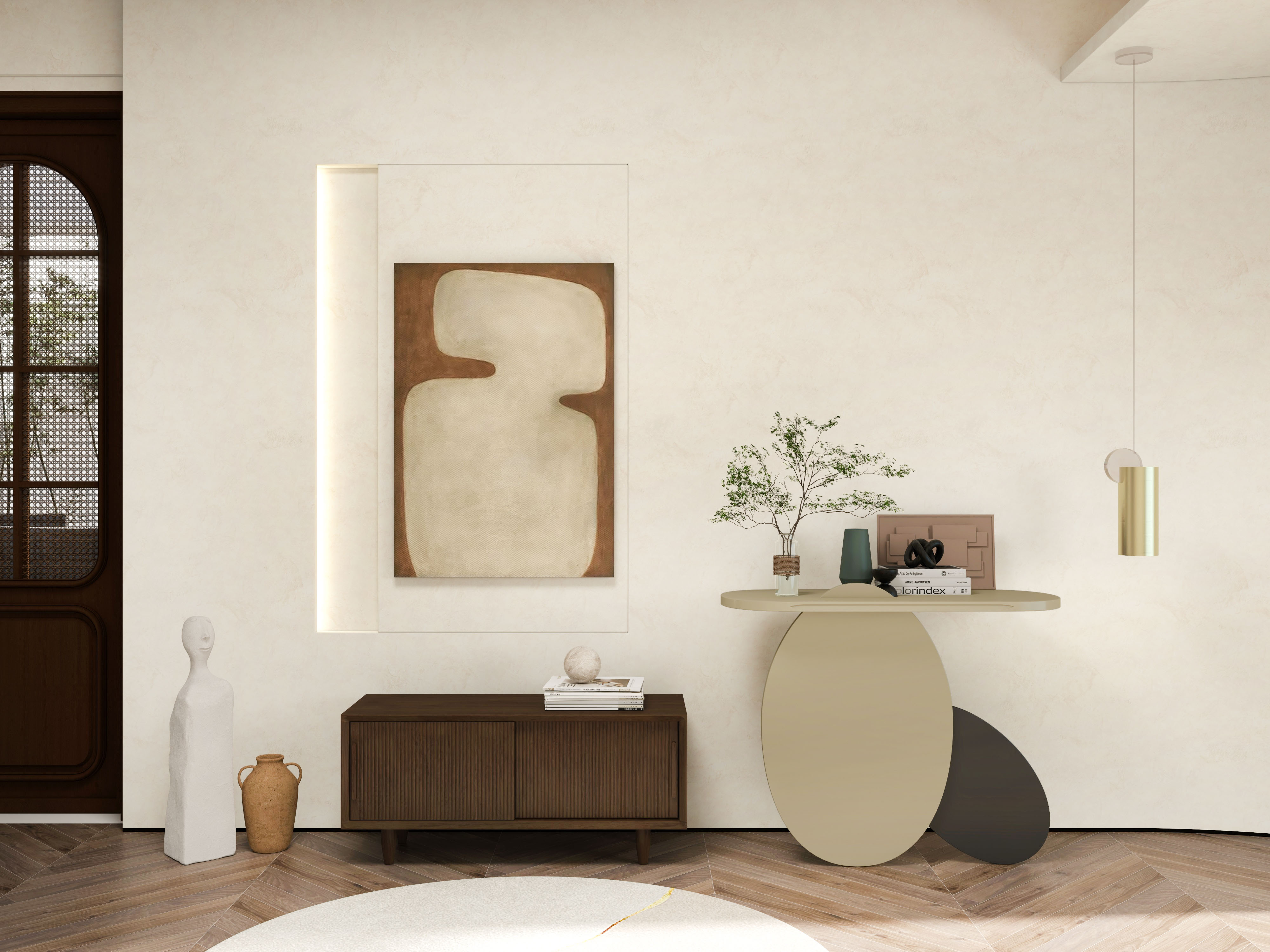 Get Special Aesthetic Feeling in a Japandi Style Foyer