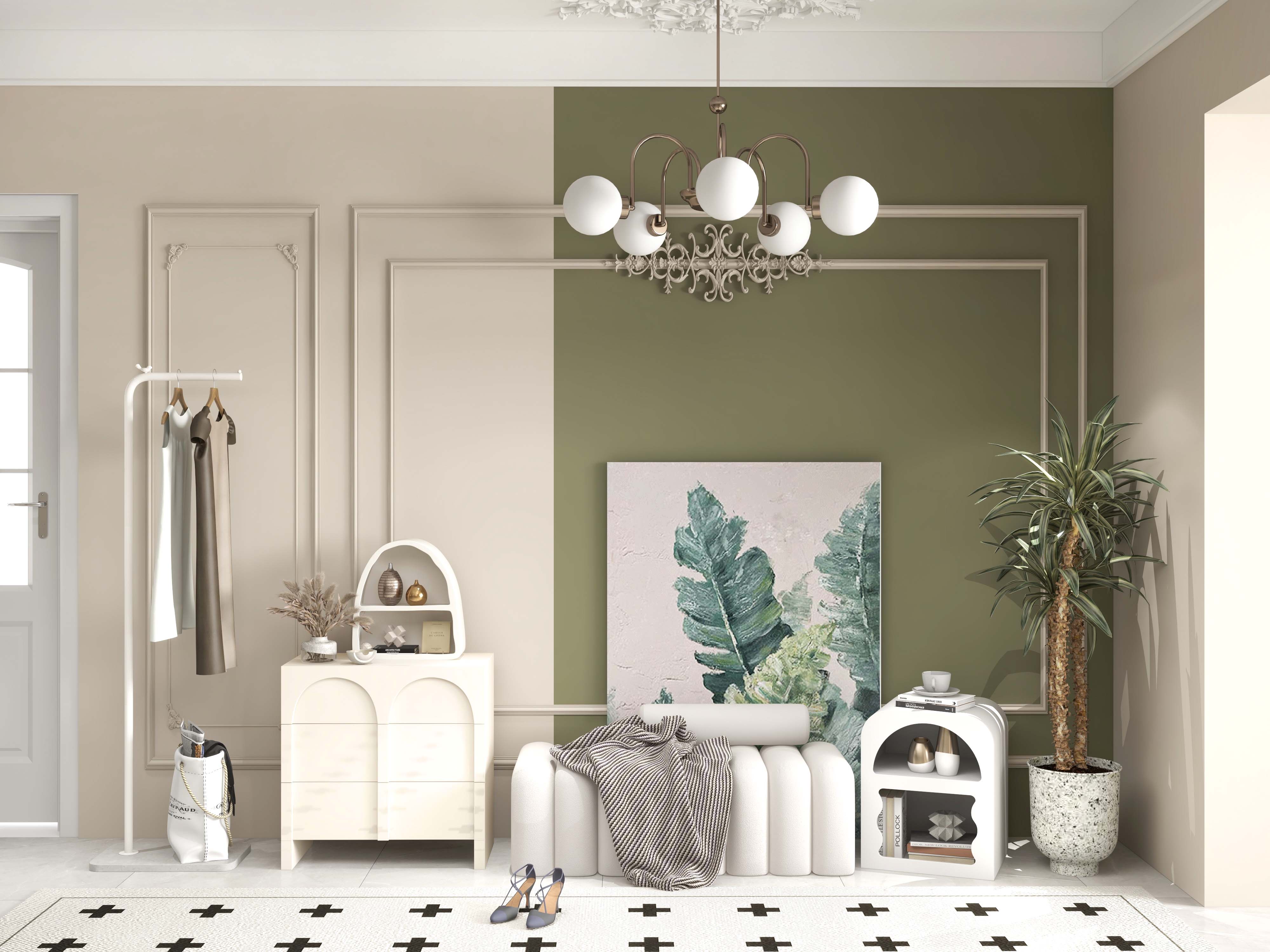 Een ingang straalt een gevoel van frisse rust uit