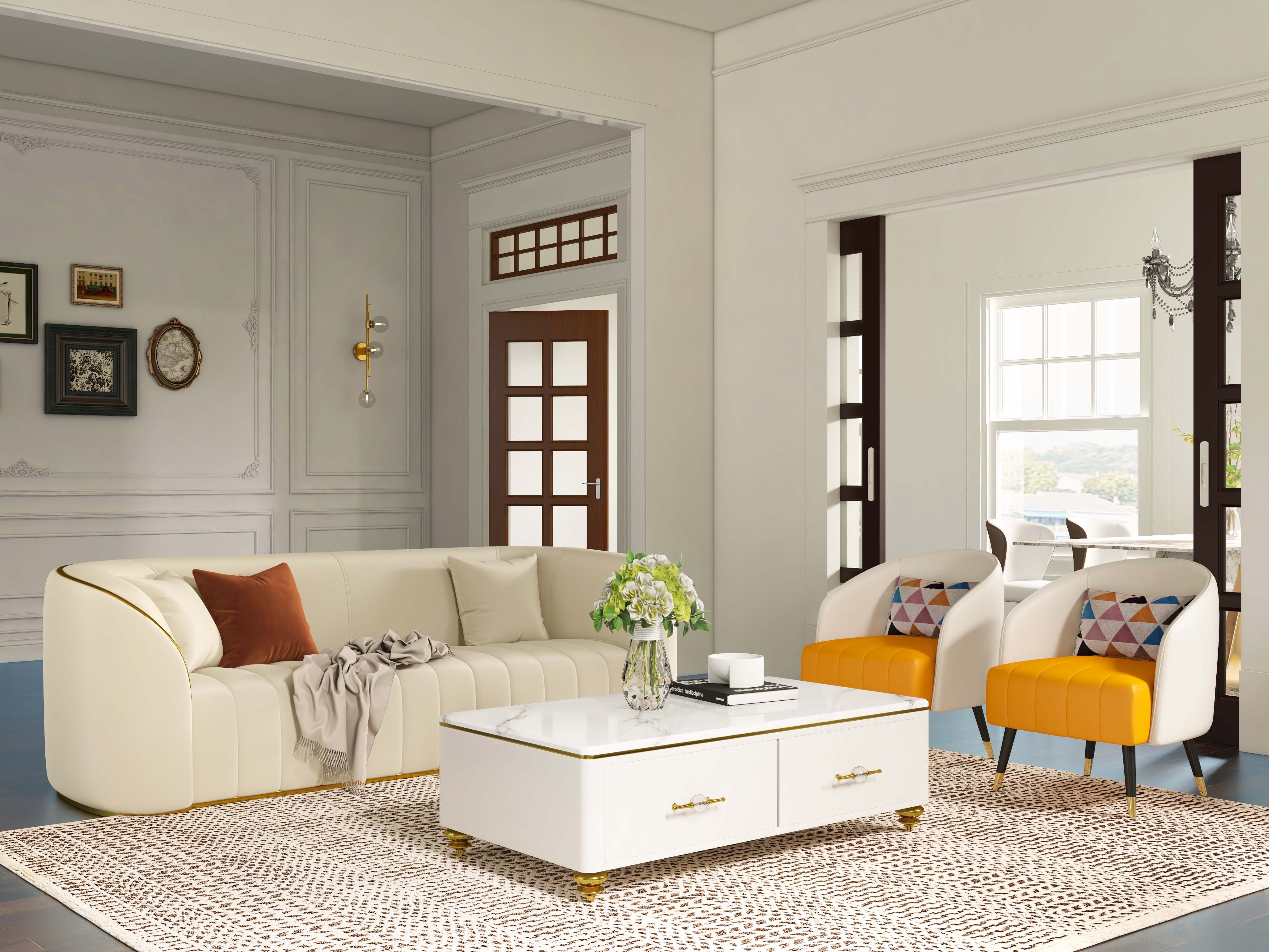 Modern Wohnzimmer Inspiration: Leder & Metall Dekodetails