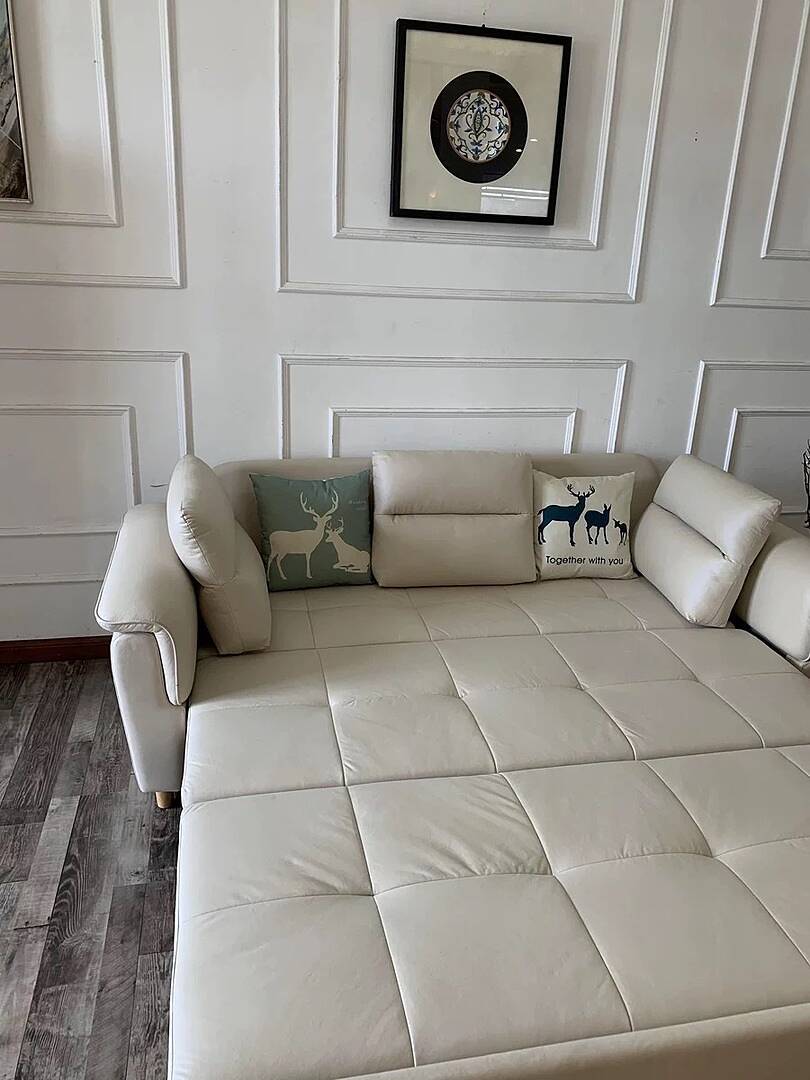 74" Queen 2-Seater Leath-aire Sleeper Sofa