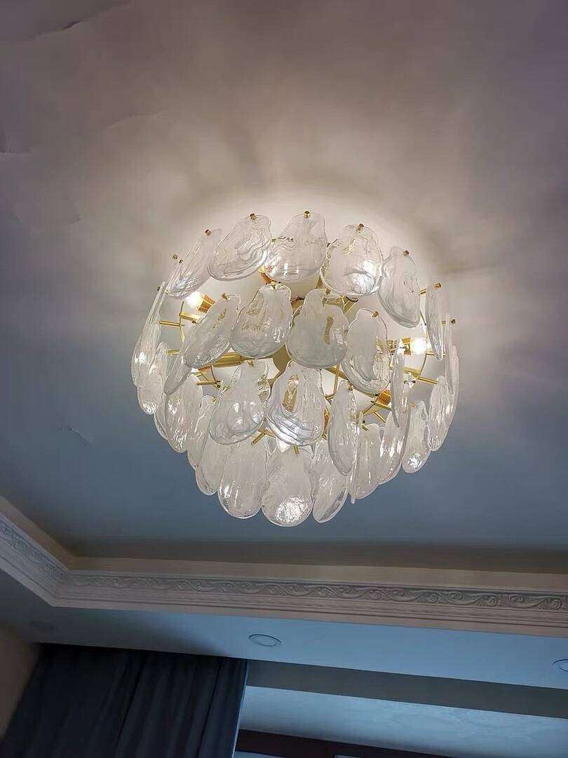Cloude Modern 8-Light Tiered Cloud Glass Chandelier Adjustable Hanging Rod