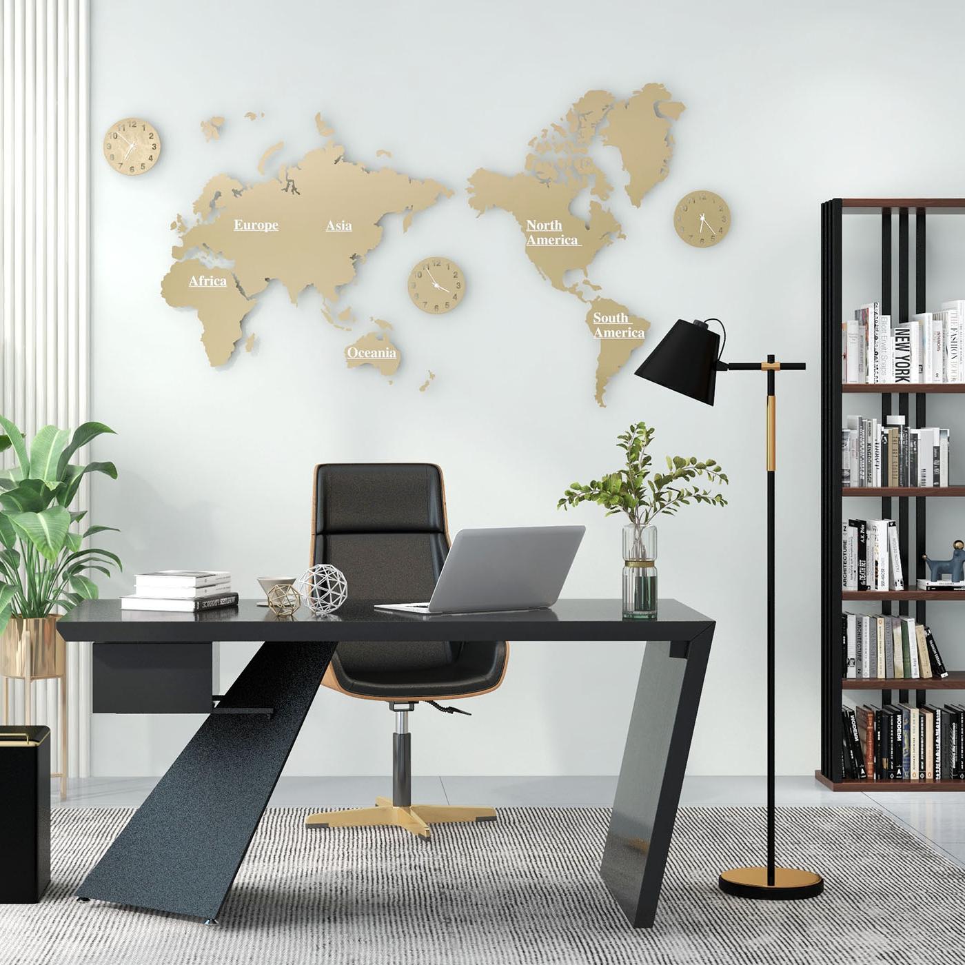 Cabstract Modern Black & Office Desk with Drawer (63") window image