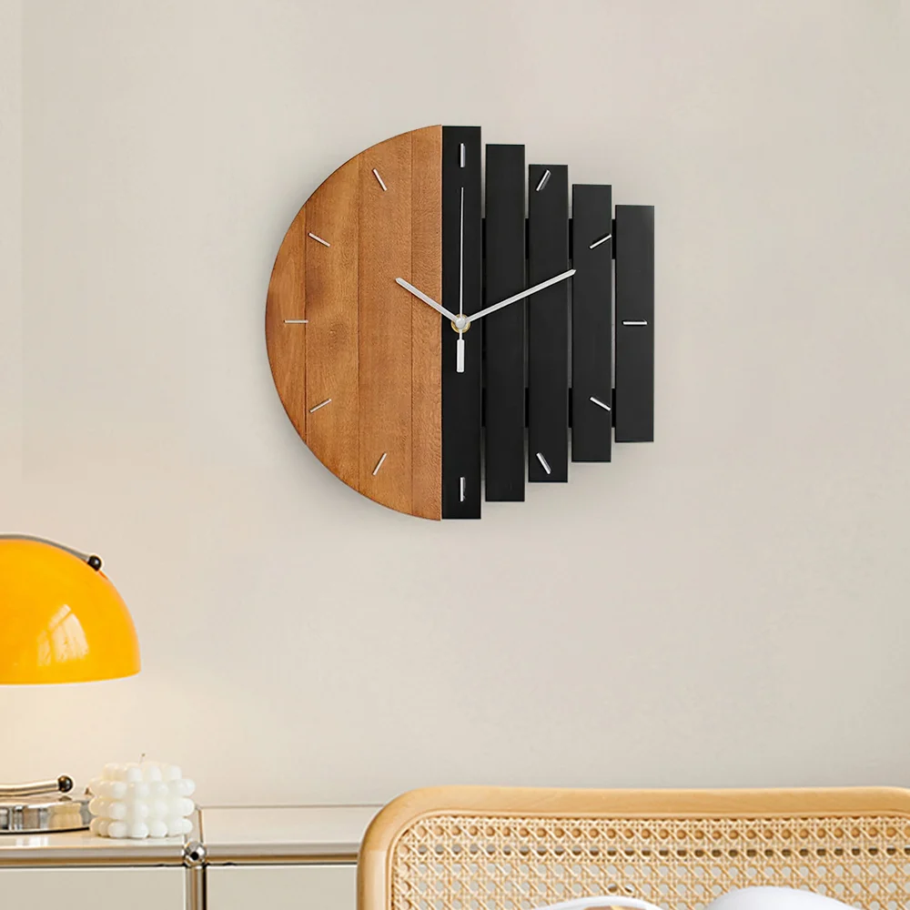 Rustic Abstract Wood Wall Clock