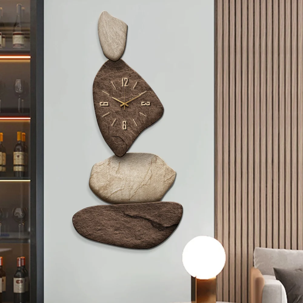 Unique Irregular Stone Shape Japandi Wall Clock