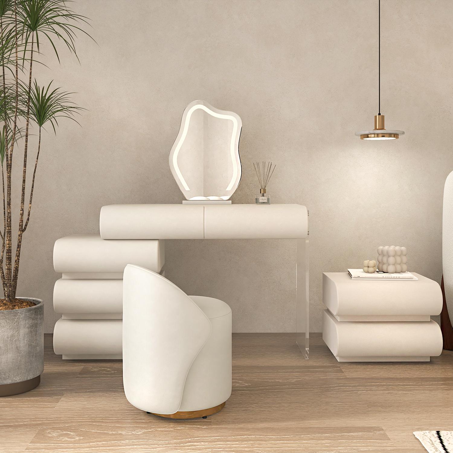 Humply Leather 2-Drawer Smart Nightstand window image