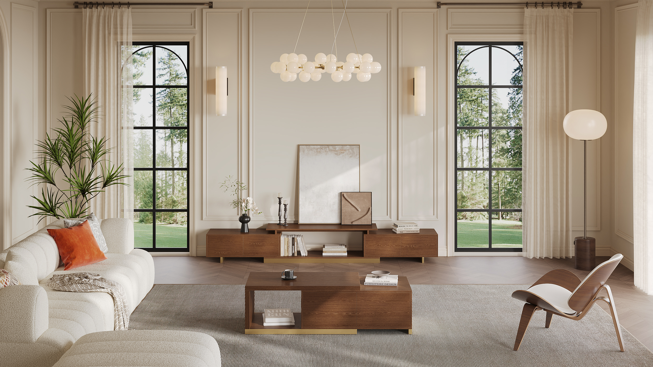 Salon moderne et chaleureux