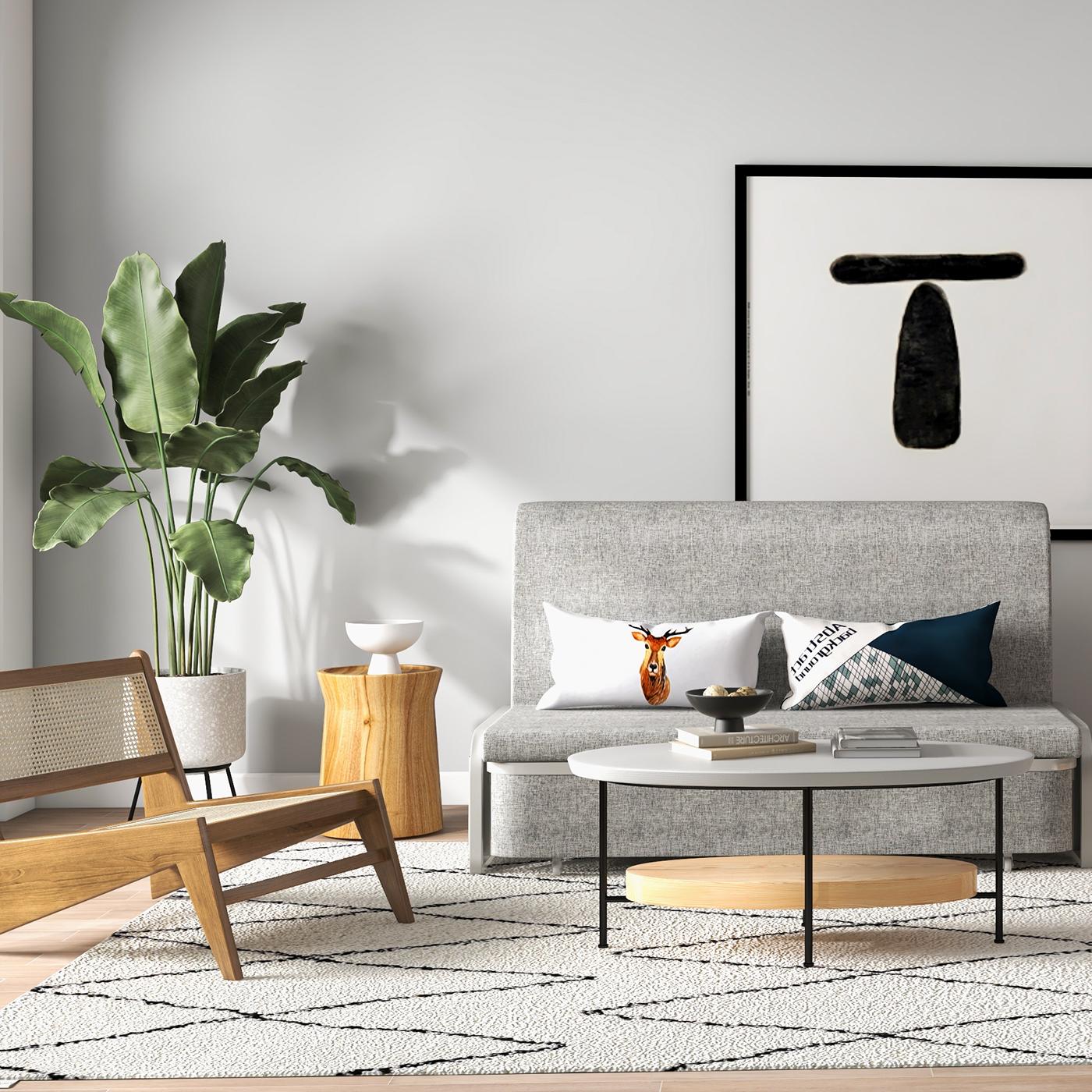 Canapé-lit convertible moderne en lin, 183 cm 2 places image de fenêtre