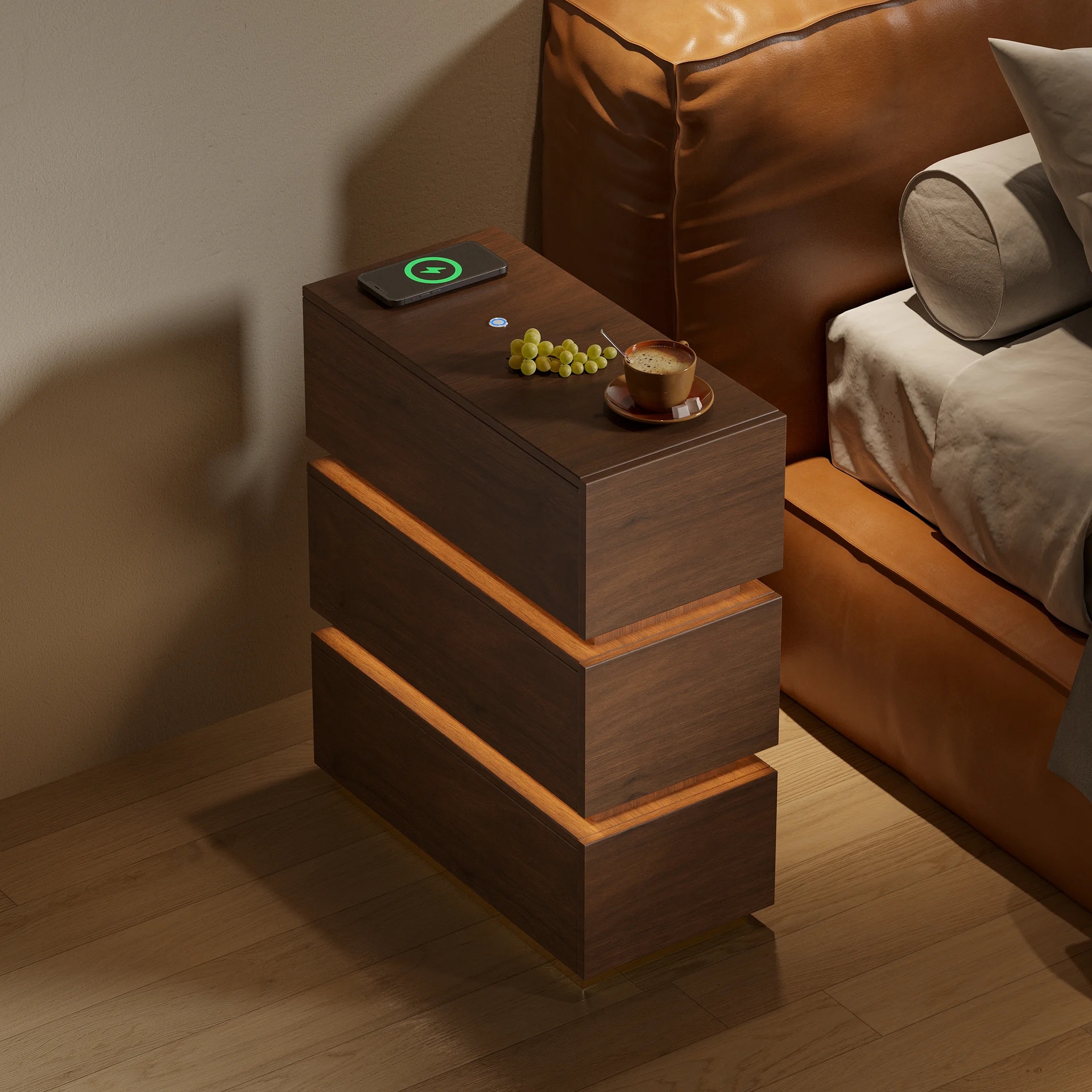 How to Squeeze in a Small Nightstand for Small Bedroom