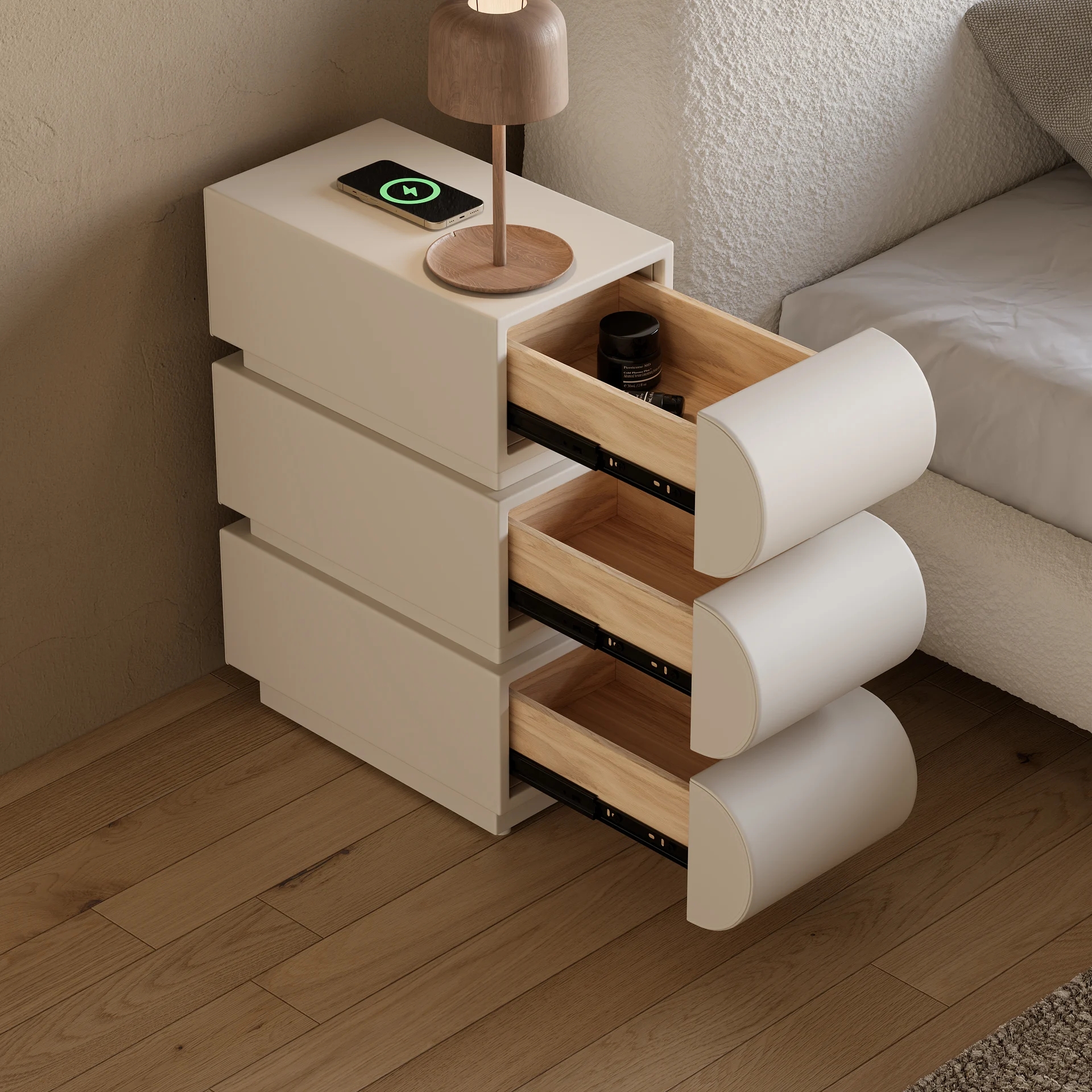 How to Squeeze in a Small Nightstand for Small Bedroom