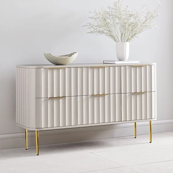 Homary’s Stria fluted natural six-drawer dresser