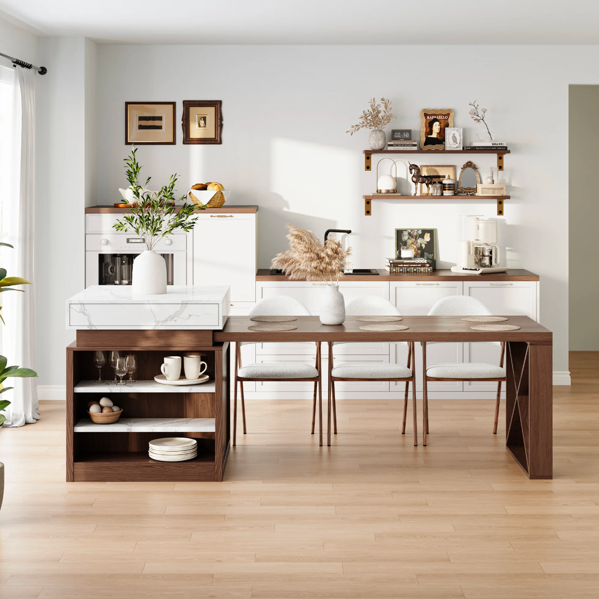extandable kitchen island with storage