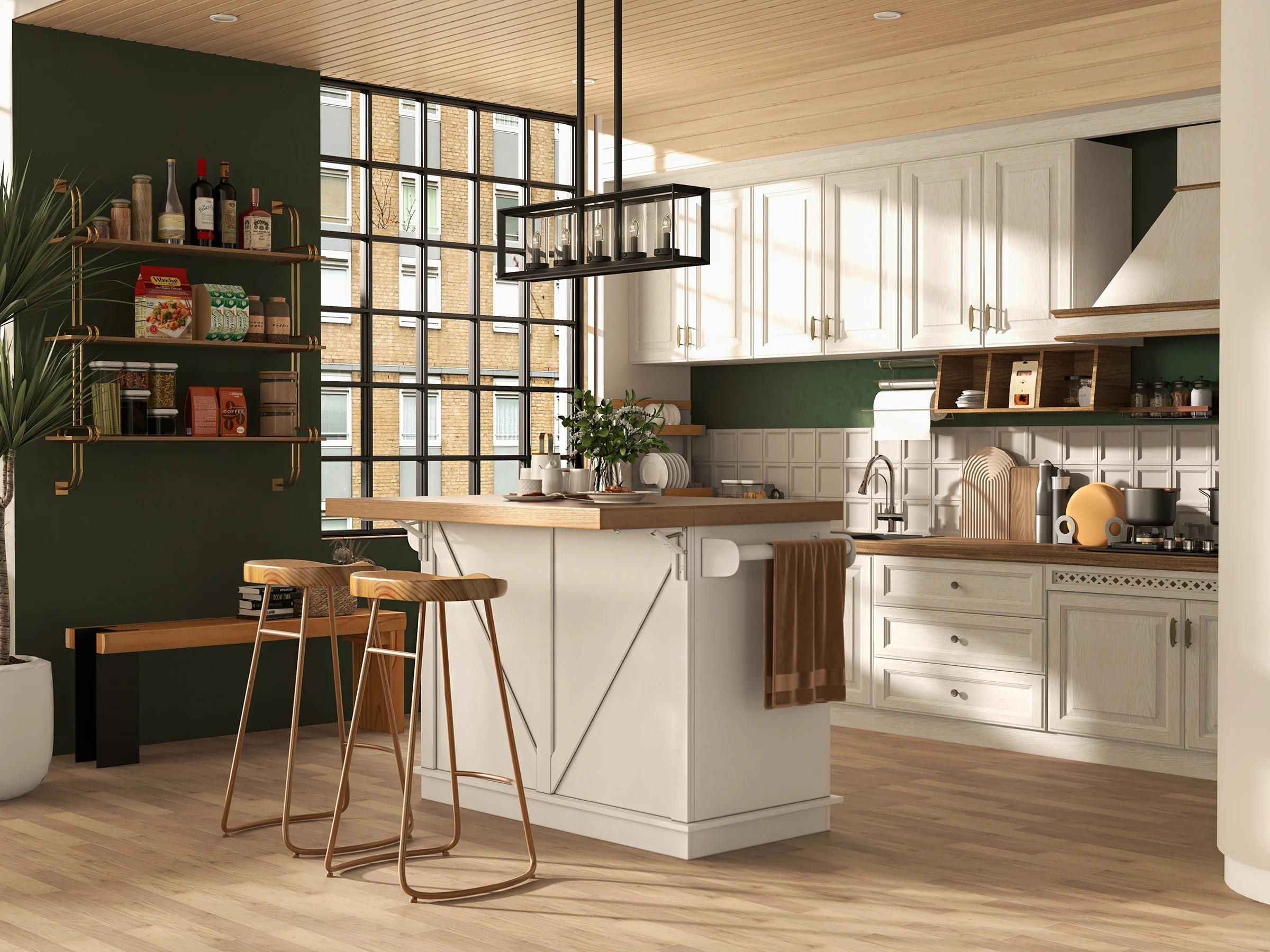 Nordic Style Kitchen Island Design