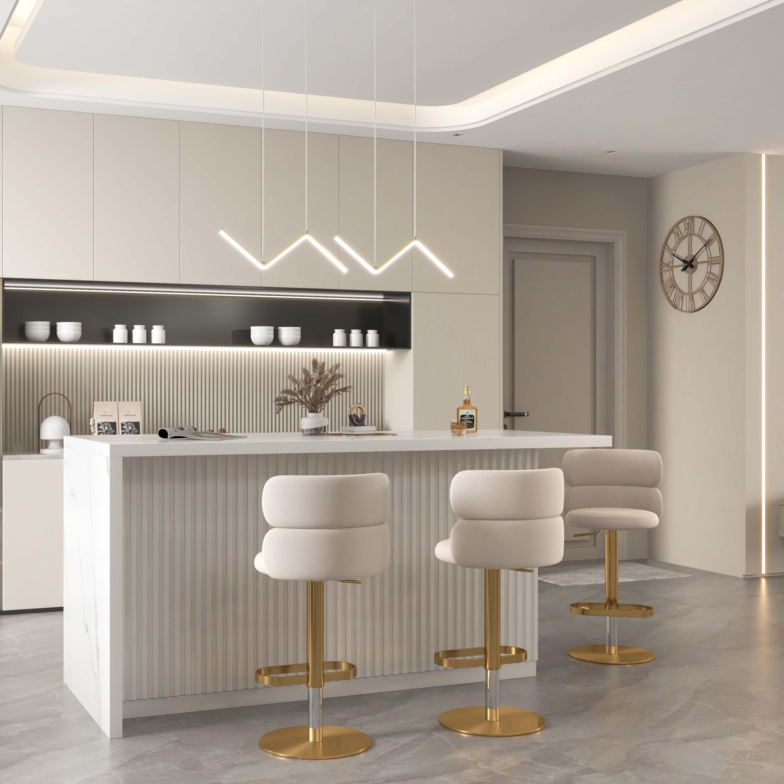 Modern 183 cm Wood Kitchen Island with Storage, White window image