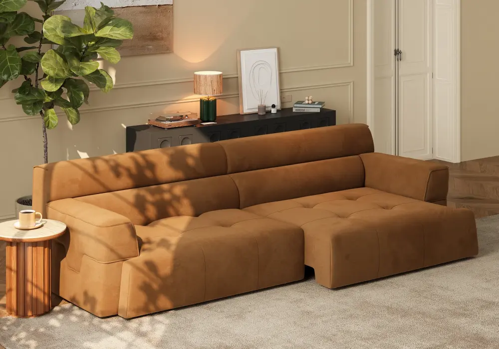 2-Seater Performance Velvet Power Convertible Sleeper Sofa