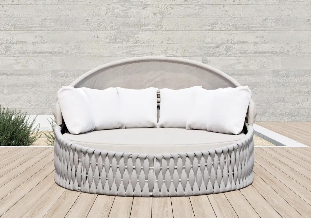 Cocaro 2-Piece Outdoor Weatherproof Daybed with Foldable Sun Canopy