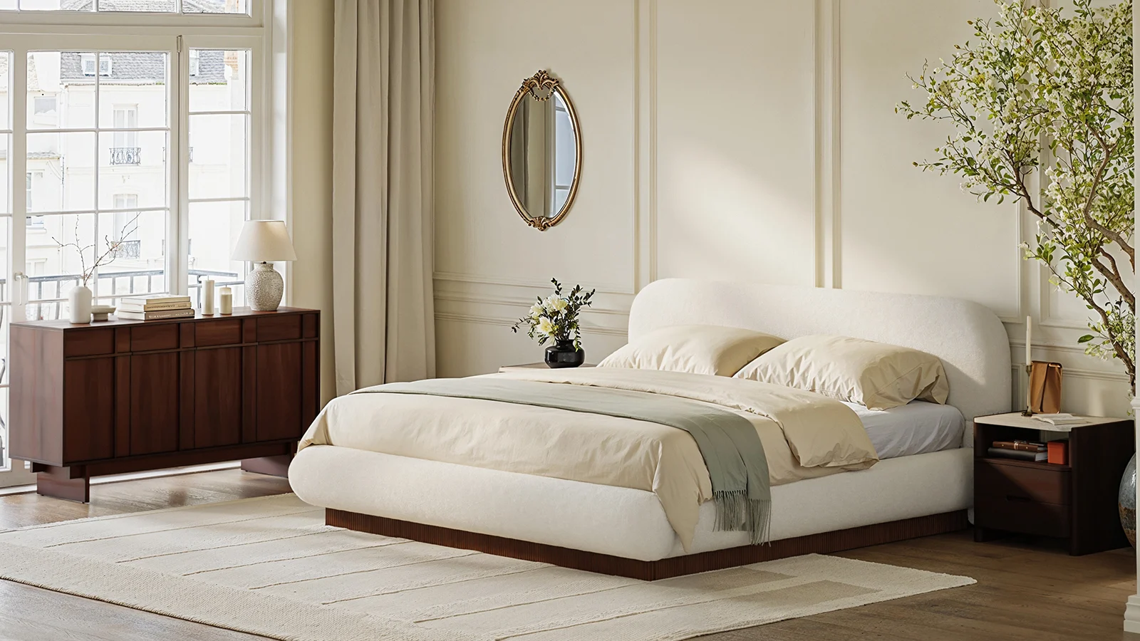 Une élégance douce dans une chambre moderne