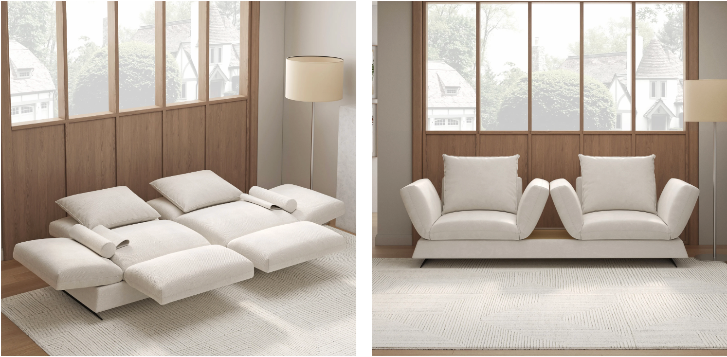 84” Queen 3-Seater Linen Convertible Sleeper Sofa with Adjustable Backrest