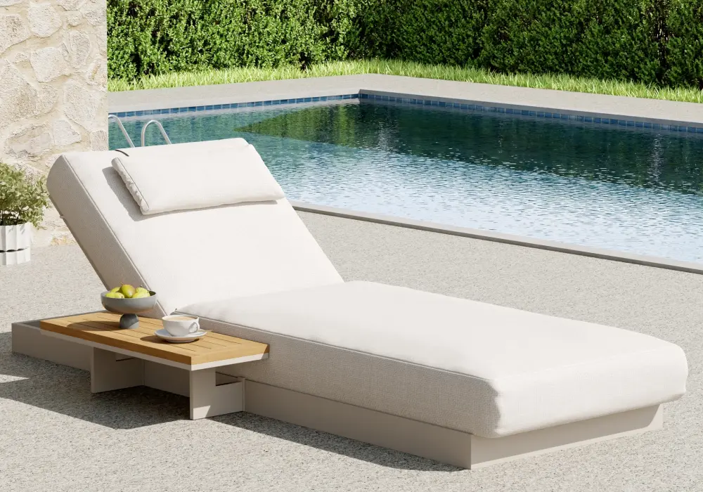 Tevara Teak & Aluminum Lounger