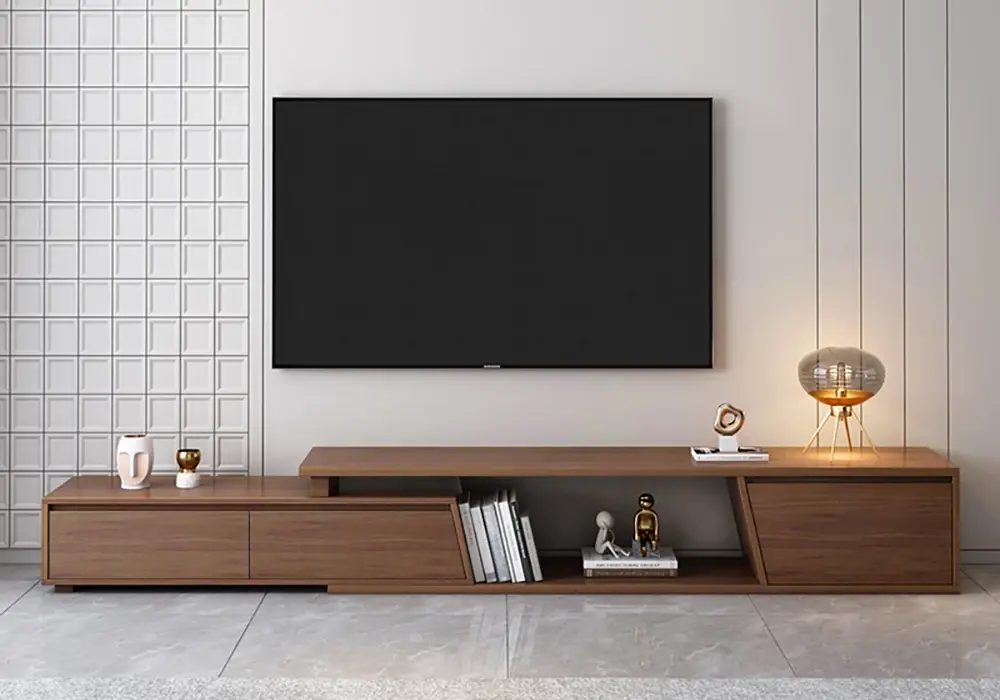 Fero 71-110 Extendable TV Stand with 3 Drawers