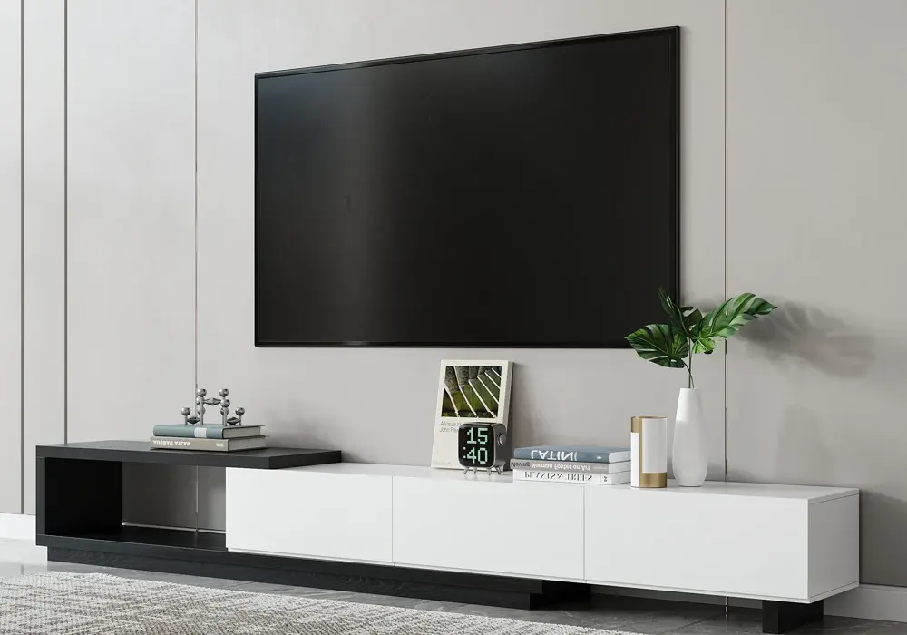 Quoint 71-100 Extendable TV Stand with 3 Drawers