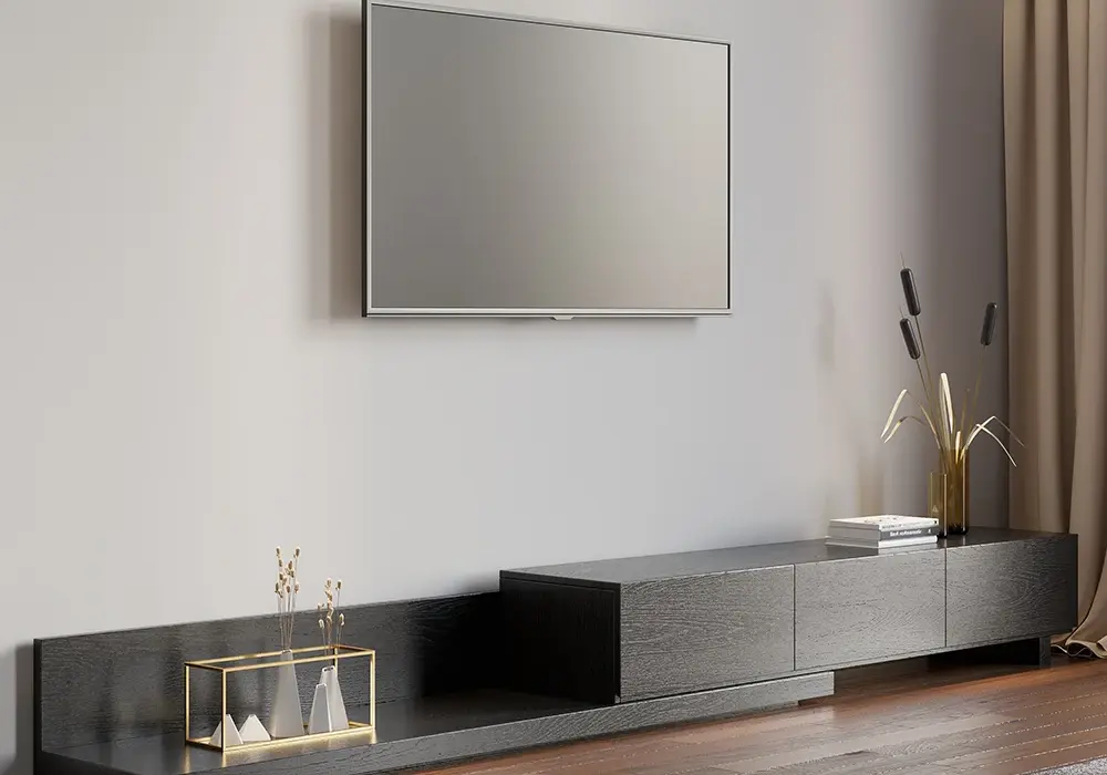 Extendable Floor TV Stand with 3 Drawers(84"-110")