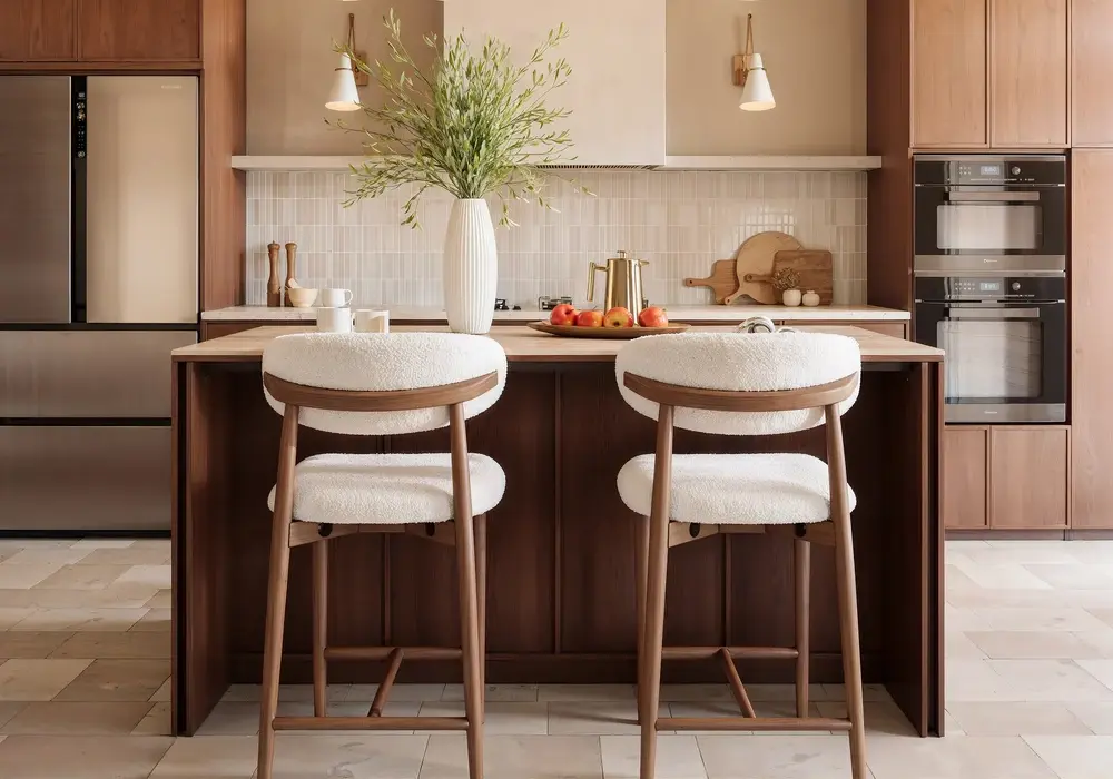 Panvyr Island & Stool Set 72" Sintered Stone Kitchen Island with 2 Counter Stools