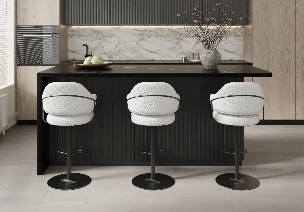 Modern 72" Matte Sintered Stone Kitchen Island with Storage, Black