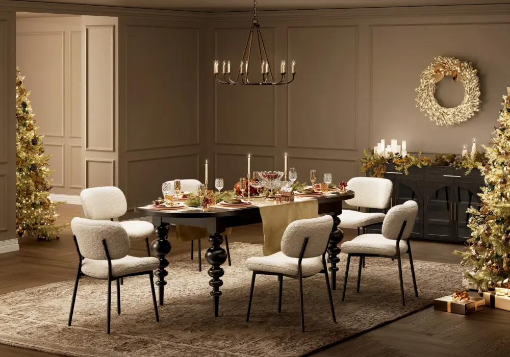 Mid-Century Modern 67"-79" Extendable Black Oval Dining Table, Seats 4–6
