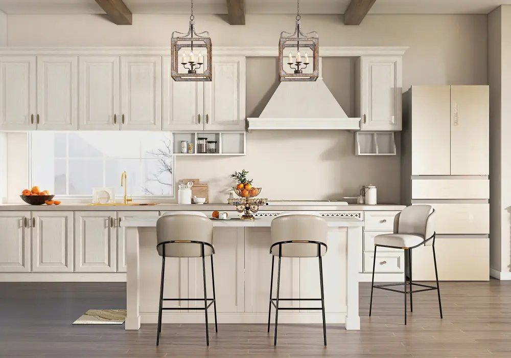 Modern 72" Wood Kitchen lsland with Wine Storage, White
