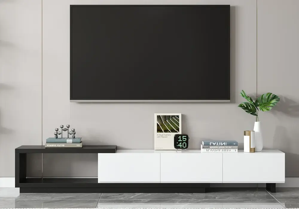 Quoint 71"-100" Extendable TV Stand with 3 Drawers