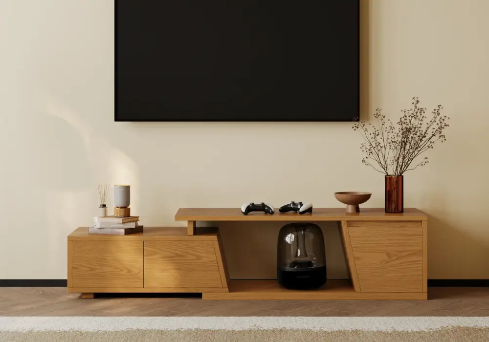 Fero 47"-71" Extendable TV Stand with 3 Drawers